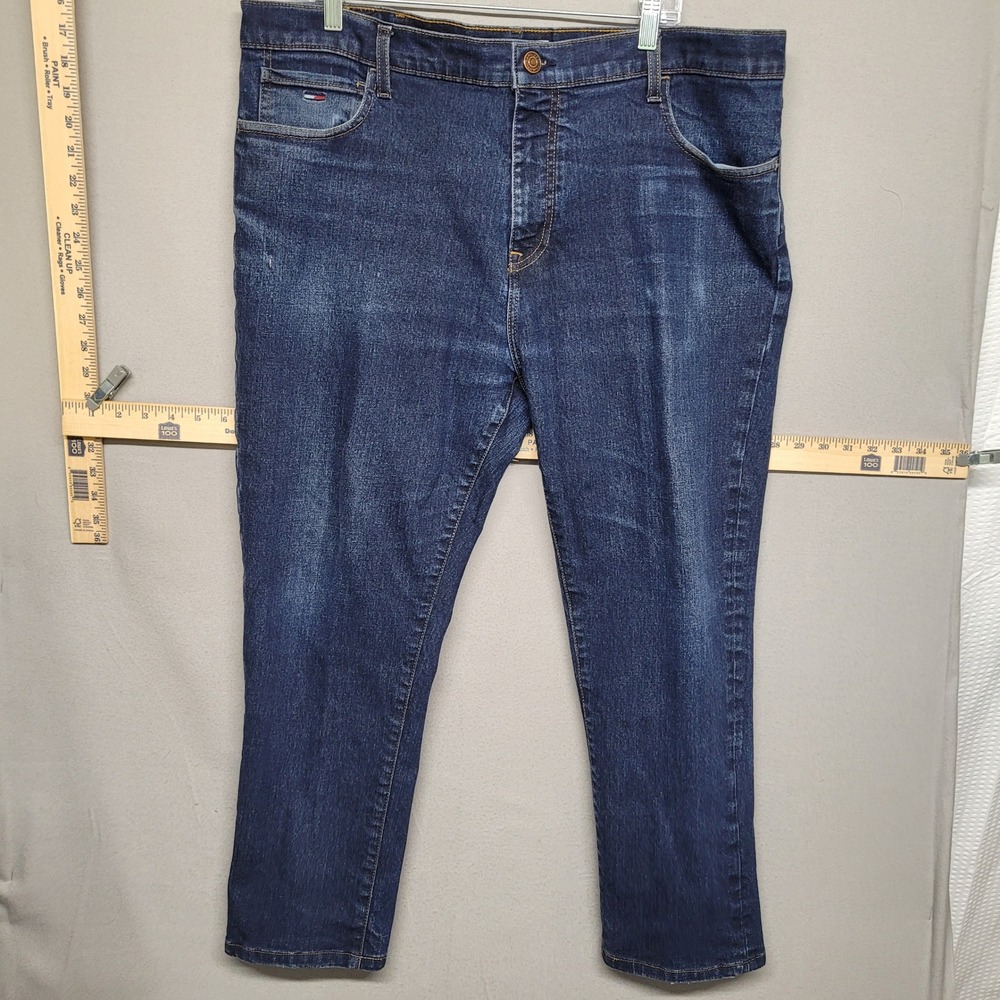 Tommy Jeans Mens 40x30 Dark Wash Straight Leg Denim C8178A8115 Blue Jeans